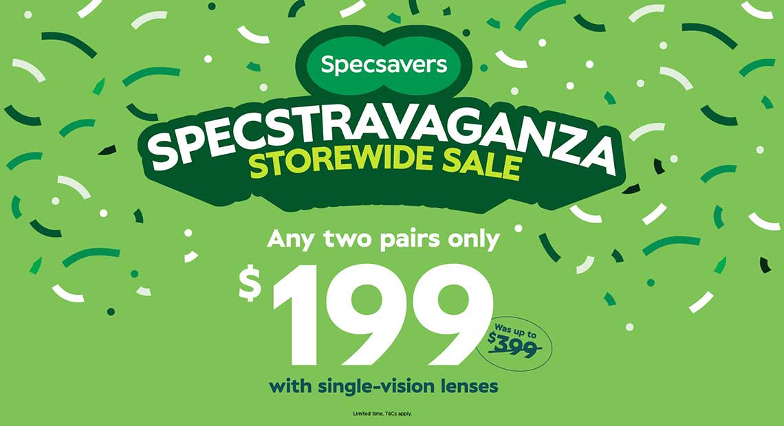 It’s the Specsavers St Marys Village Storewide Specstravaganza! 