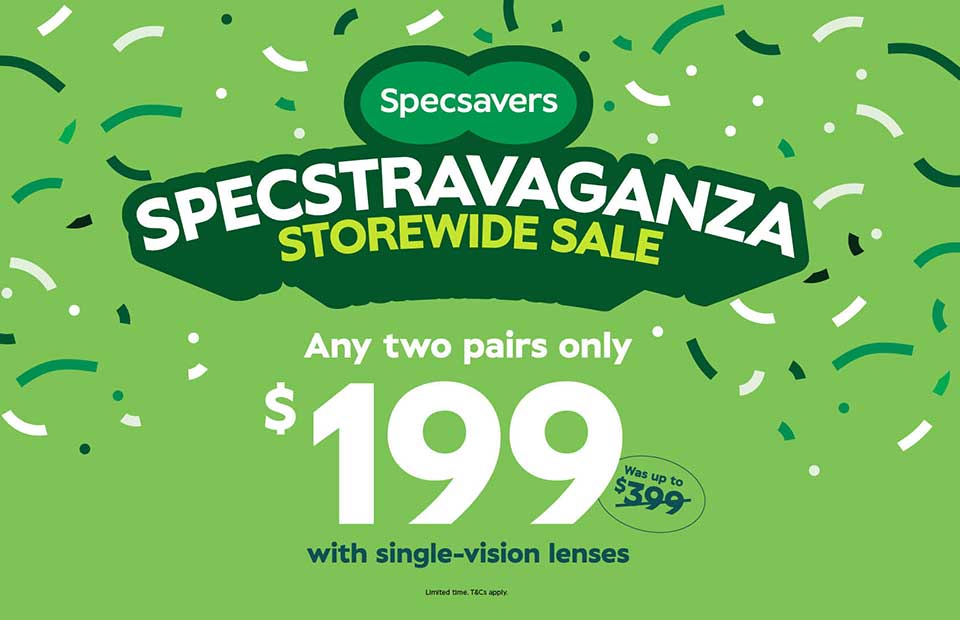 It’s the Specsavers St Marys Village Storewide Specstravaganza! 