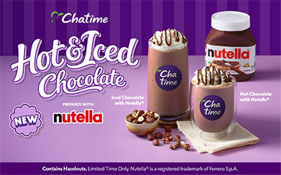 Introducing the Chatime x Nutella collaboration
