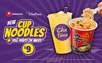 Chatime has teamed up with Nongshim to bring you a delicious value deal